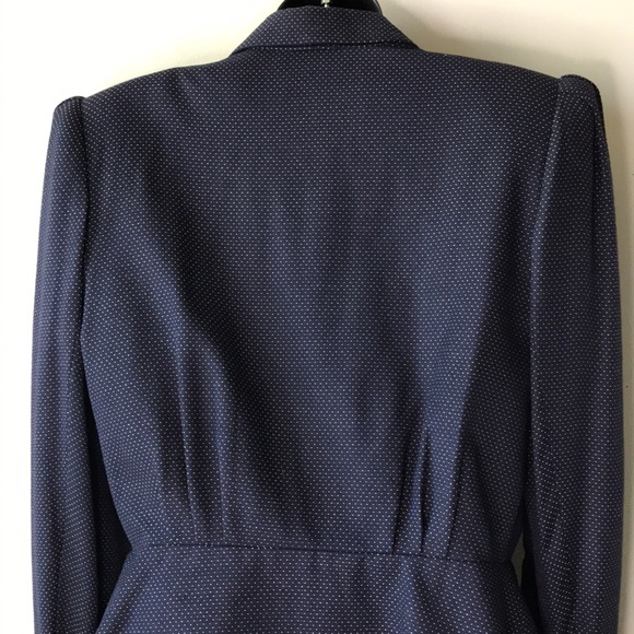 Vintage Polka Dot Peplum Blazer with Shoulder Pads - Picture 16 of 16